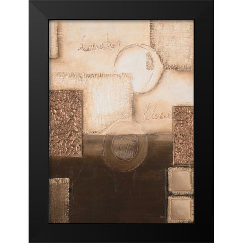 Circles II Black Modern Wood Framed Art Print by Hedy