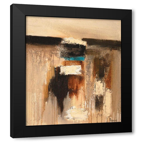 Composition in beige Black Modern Wood Framed Art Print with Double Matting by Florenti, Isa
