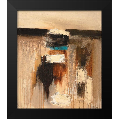 Composition in beige Black Modern Wood Framed Art Print by Florenti, Isa