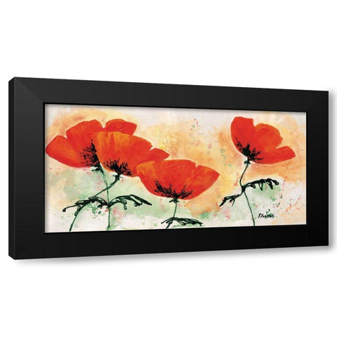 Poppies on ricepaper I Black Modern Wood Framed Art Print by Florenti, Isa