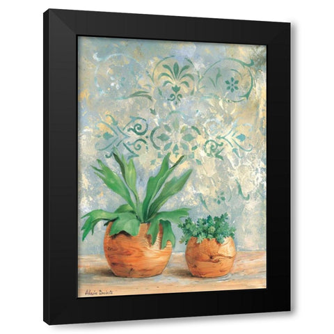 Green plants I Black Modern Wood Framed Art Print with Double Matting by Dubois, Alain