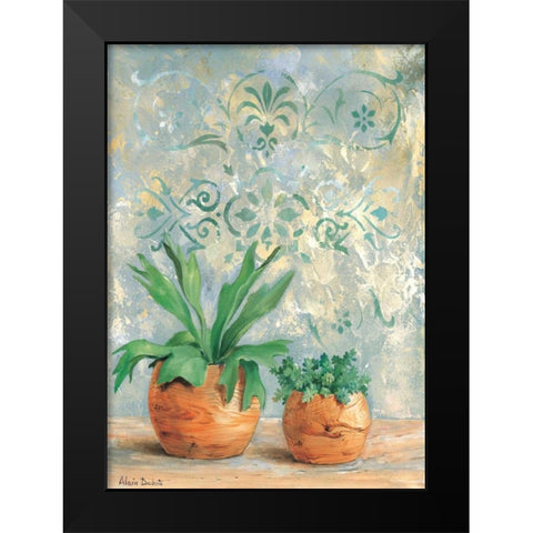 Green plants I Black Modern Wood Framed Art Print by Dubois, Alain