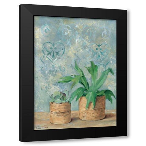 Green plants II Black Modern Wood Framed Art Print with Double Matting by Dubois, Alain
