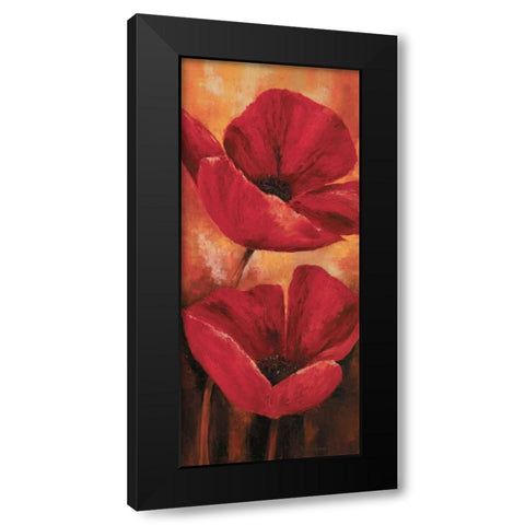 Poppies II Black Modern Wood Framed Art Print by Lotus, Lenna