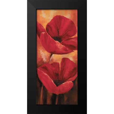 Poppies II Black Modern Wood Framed Art Print by Lotus, Lenna