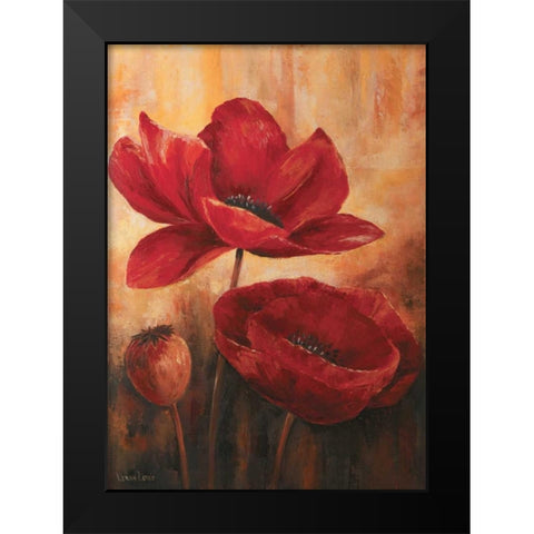 Poppies III Black Modern Wood Framed Art Print by Lotus, Lenna