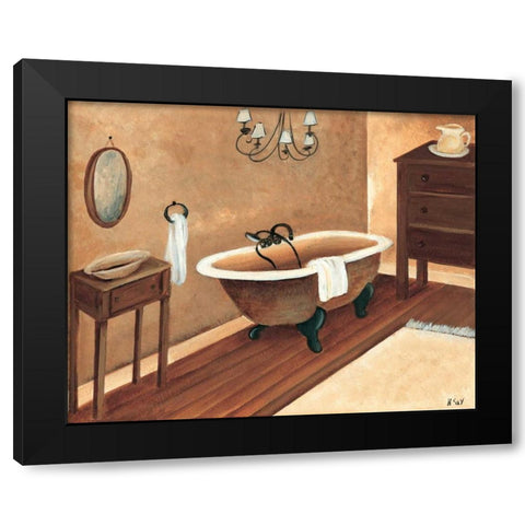 Calm bath I Black Modern Wood Framed Art Print with Double Matting by Hedy
