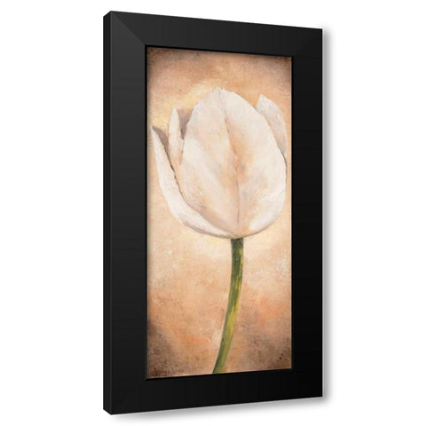 Tulip on beige I Black Modern Wood Framed Art Print with Double Matting by Lotus, Lenna