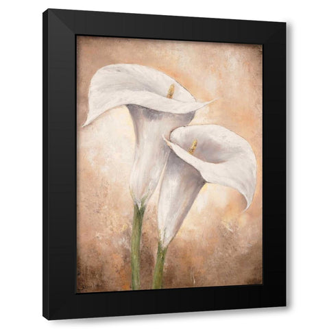 Calla Lilly II Black Modern Wood Framed Art Print with Double Matting by Lotus, Lenna