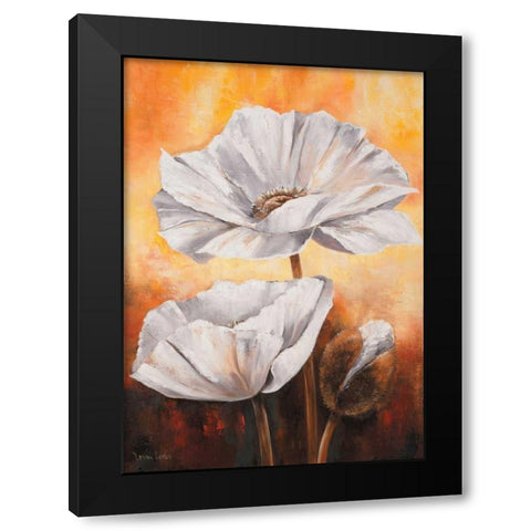 White flowers II Black Modern Wood Framed Art Print by Lotus, Lenna