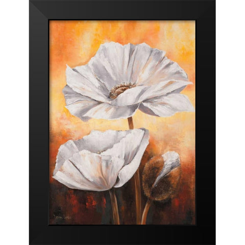 White flowers II Black Modern Wood Framed Art Print by Lotus, Lenna