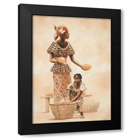 African life II Black Modern Wood Framed Art Print with Double Matting by Renee