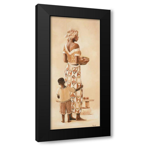 African family I Black Modern Wood Framed Art Print with Double Matting by Renee