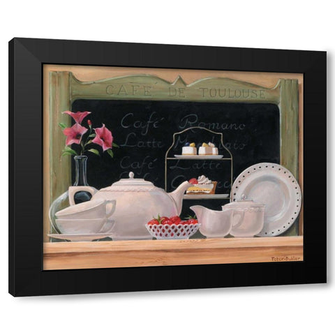 Cafe de Toulouse Black Modern Wood Framed Art Print with Double Matting by Butler, Peter