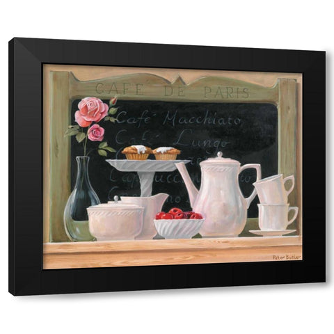 Cafe de Paris Black Modern Wood Framed Art Print by Butler, Peter