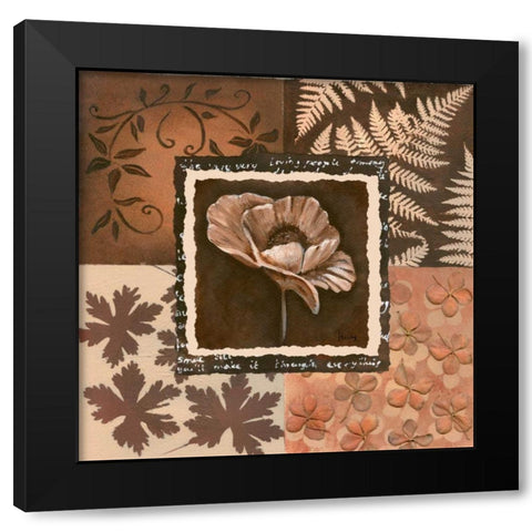 Flower in square II Black Modern Wood Framed Art Print by Hedy