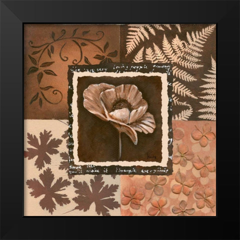 Flower in square II Black Modern Wood Framed Art Print by Hedy