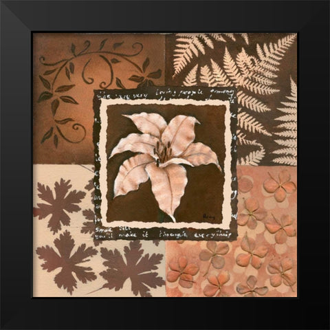 Flower in square III Black Modern Wood Framed Art Print by Hedy