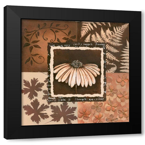 Flower in square IV Black Modern Wood Framed Art Print by Hedy