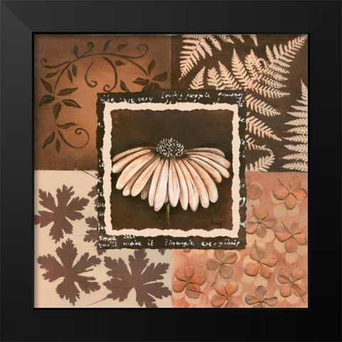 Flower in square IV Black Modern Wood Framed Art Print by Hedy