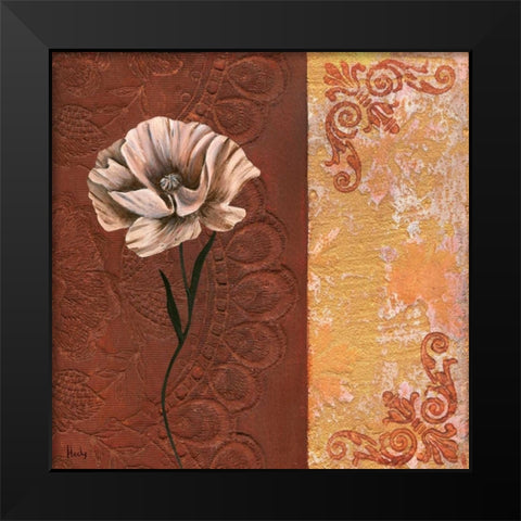 Flower with border II Black Modern Wood Framed Art Print by Hedy