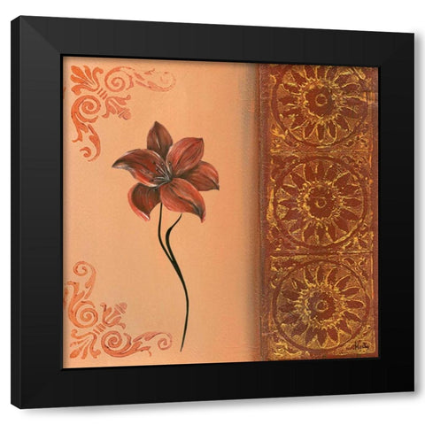 Flower with border IV Black Modern Wood Framed Art Print by Hedy