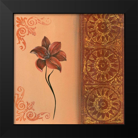 Flower with border IV Black Modern Wood Framed Art Print by Hedy