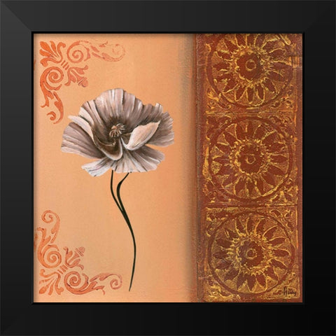 Flower with border VII Black Modern Wood Framed Art Print by Hedy