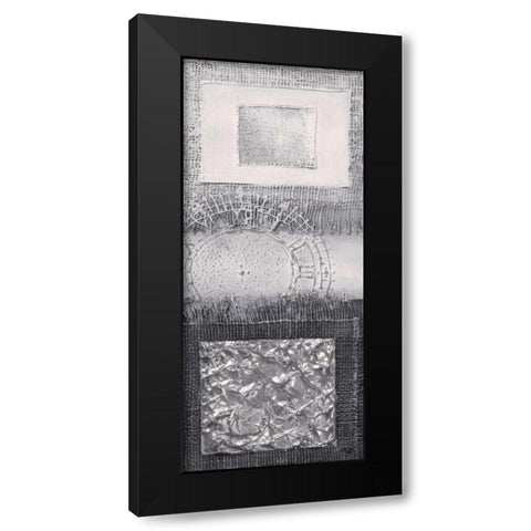 Silver blocks I Black Modern Wood Framed Art Print with Double Matting by Hedy