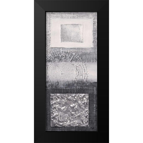 Silver blocks I Black Modern Wood Framed Art Print by Hedy