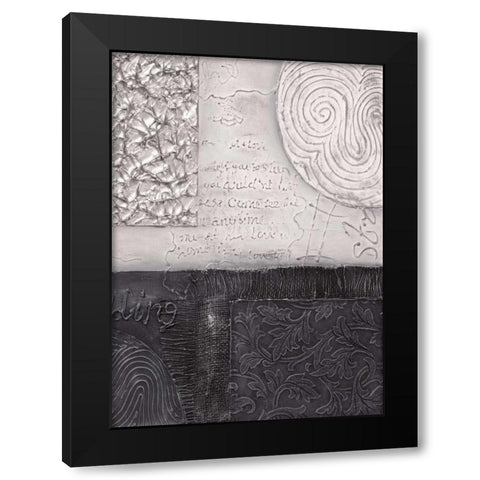 Silver blocks II Black Modern Wood Framed Art Print with Double Matting by Hedy