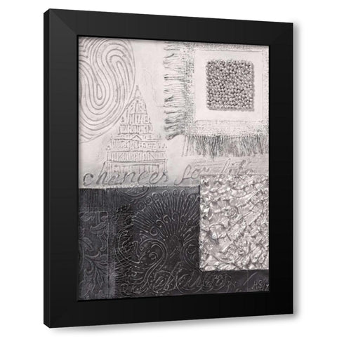 Silver blocks IV Black Modern Wood Framed Art Print by Hedy