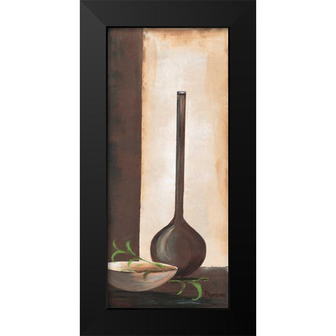 Brown vase I Black Modern Wood Framed Art Print by Florenti, Isa