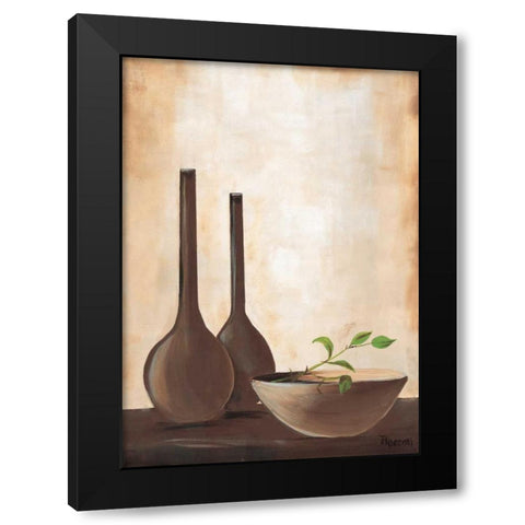 Brown vase II Black Modern Wood Framed Art Print with Double Matting by Florenti, Isa