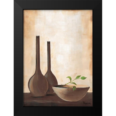 Brown vase II Black Modern Wood Framed Art Print by Florenti, Isa