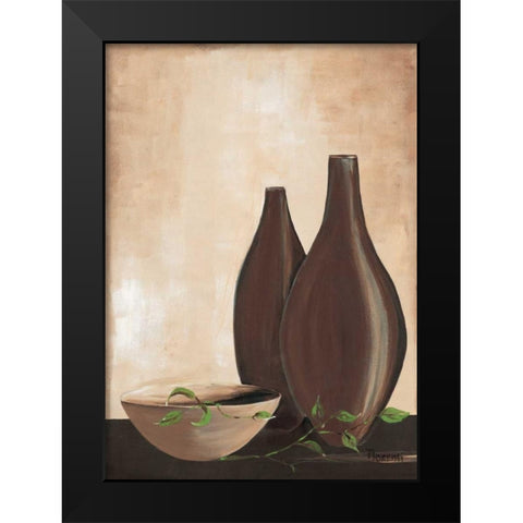 Brown vase IV Black Modern Wood Framed Art Print by Florenti, Isa
