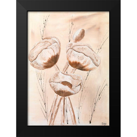 Offwhite II Black Modern Wood Framed Art Print by Leny
