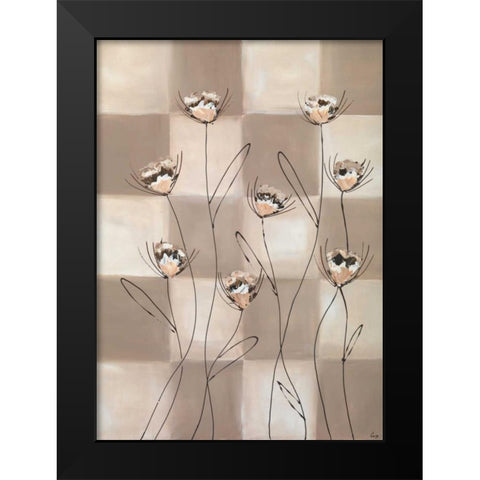 Checkers II Black Modern Wood Framed Art Print by Leny