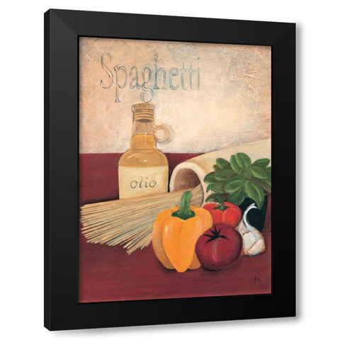 Spaghetti Black Modern Wood Framed Art Print by Hedy