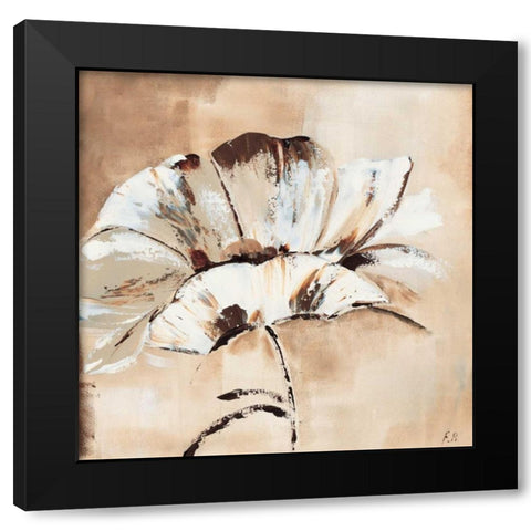 Flower in beige I Black Modern Wood Framed Art Print by Florenti, Isa