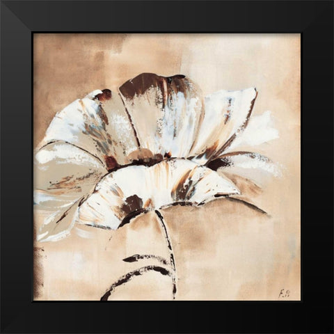 Flower in beige I Black Modern Wood Framed Art Print by Florenti, Isa