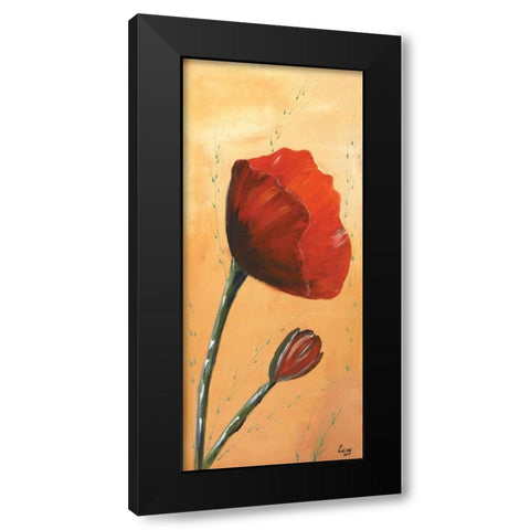 Red I Black Modern Wood Framed Art Print by Leny