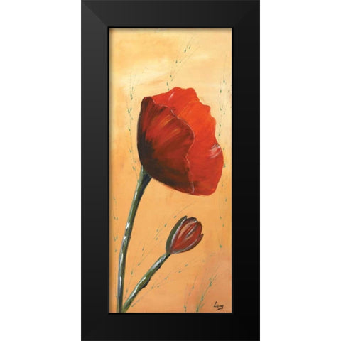 Red I Black Modern Wood Framed Art Print by Leny