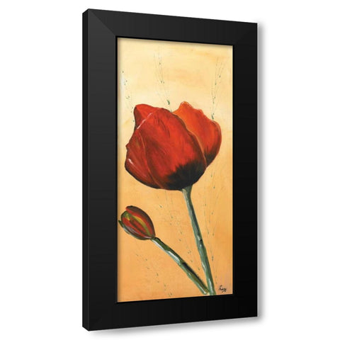 Red III Black Modern Wood Framed Art Print by Leny