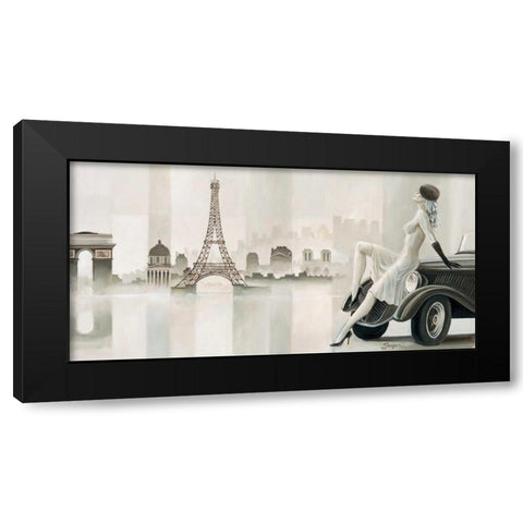 Thoughts of Paris Black Modern Wood Framed Art Print by Jasper