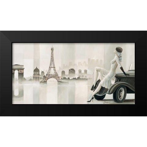 Thoughts of Paris Black Modern Wood Framed Art Print by Jasper