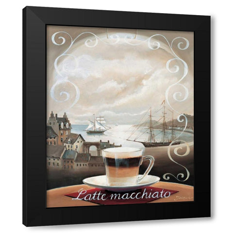 Latte Macchiato Black Modern Wood Framed Art Print by Jasper