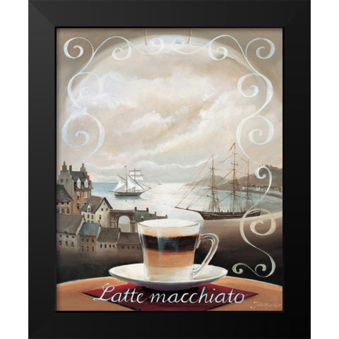 Latte Macchiato Black Modern Wood Framed Art Print by Jasper