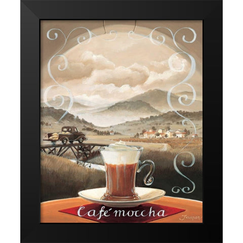 Cafe Moccha Black Modern Wood Framed Art Print by Jasper
