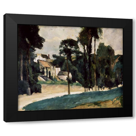 A Way In A Path Black Modern Wood Framed Art Print with Double Matting by Cezanne, Paul